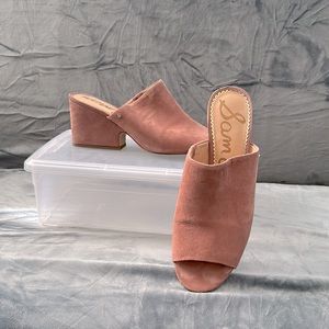 Sam Edelman gently used suede slide on show